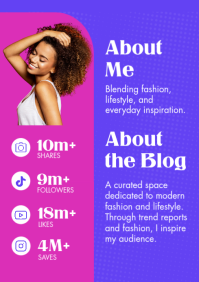 Purple Fashion Influencer Media Kit A4 Template - Page 2