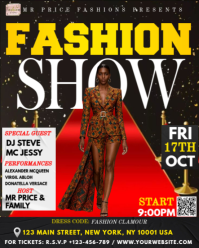 Modern Fashion Show Invitation Advertisement Social Media Poster Flyer Design Instagram Portrait template