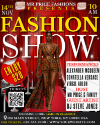 Modern Fashion Show Invitation social media flyer Instagram Portrait template