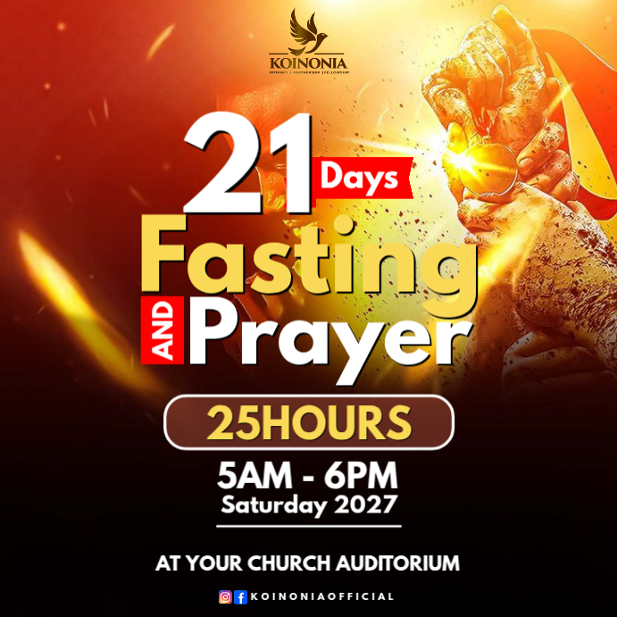 Fasting Design Fasting And Prayer Event Template | PosterMyWall