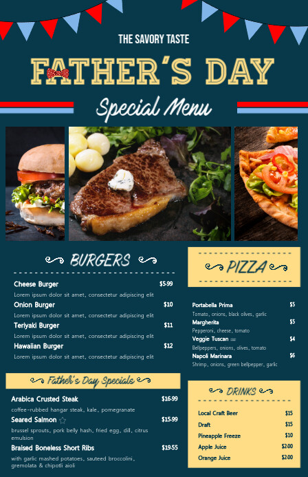 Moderne Vatertags Fastfood Vorlage Postermywall