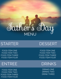MODERN Fathers Day Menu Flyer (Letter pang-US) template