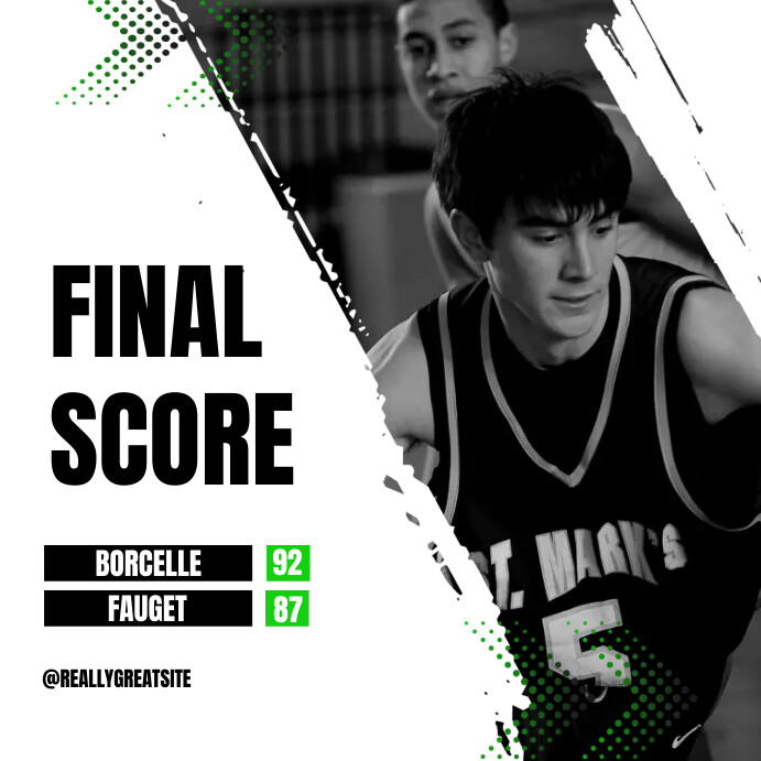 Modern Final Score Basketball Template | PosterMyWall