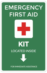 Modern First Aid Kit Sign Template (A4) - Universal Safety & Location Marker Tabloid
