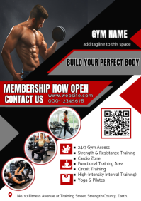 Modern Fitness Gym Flyer Template | Personal Trainer & Workout Promotion Design A4