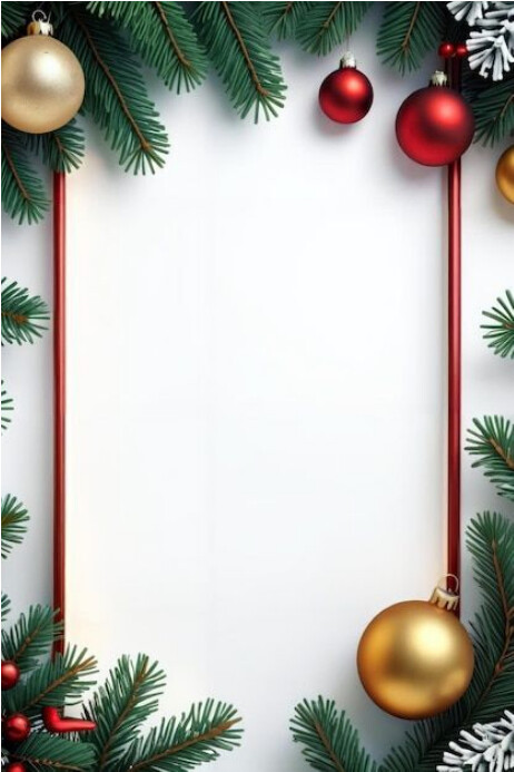 Modern Floral Christmas Template Плакат