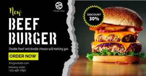 Negro Beef Burger Promotion Facebook Shared Image Template