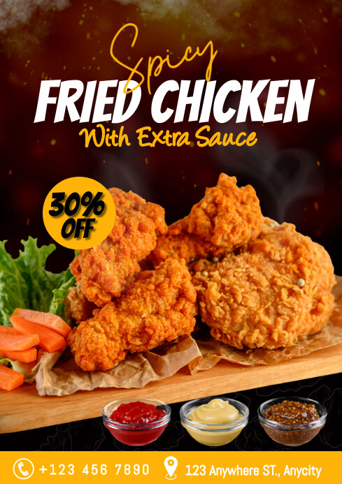 Modern Fried Chicken Promotion Flyer Template | PosterMyWall