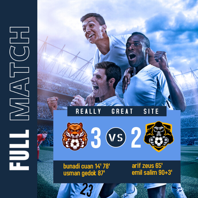 modern Full Match Instagram Post Template | PosterMyWall