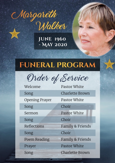 Funral Program Sheet Modern Funral Program Template | PosterMyWall