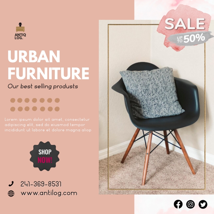 Modern furniture ad instagram post template PosterMyWall