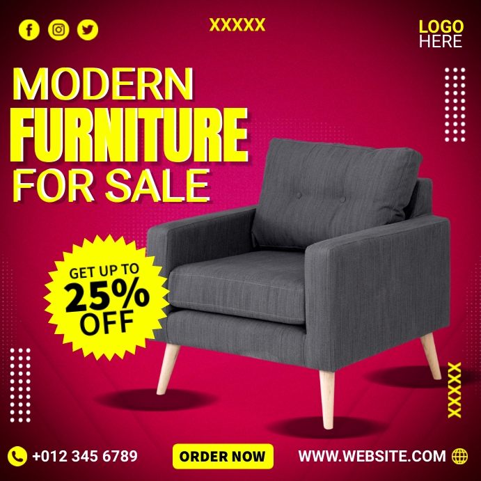 Modern Furniture Ads Template PosterMyWall