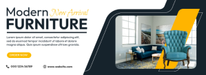 White Modern Furniture Promotion Facebook Cover Photo Template