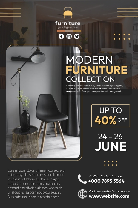 Modern Furniture Collection Ads Template | PosterMyWall