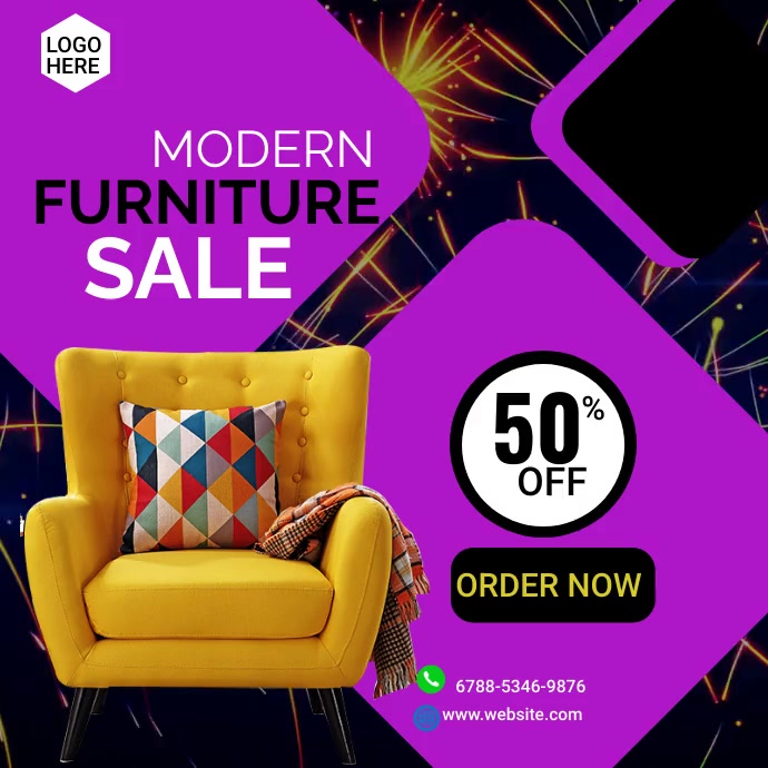 Copy of modern furniture sale animation poster PosterMyWall