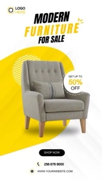 modern furniture sale Instagram Story template