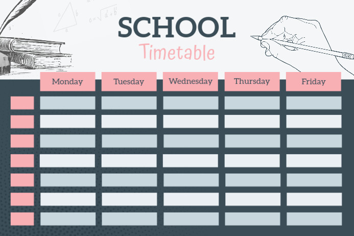 Modren Timetable Modern Geometric Landscape School Timetable Template | PosterMyWall