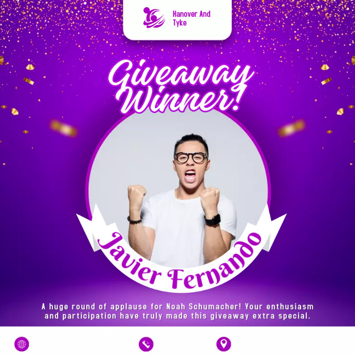 Modern Giveaway Winner Announcement Instagram Template | PosterMyWall