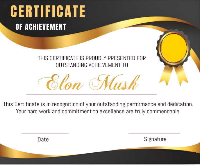 Modèle Modern gold and black certificate template | PosterMyWall