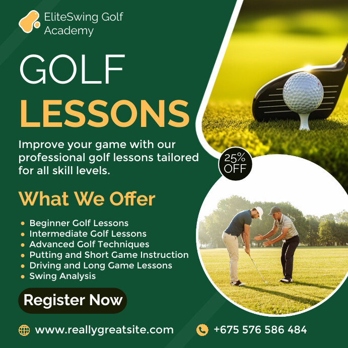 Modern Golf Training Instagram Post Template | PosterMyWall