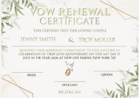 Blanco Vow Renewal Certificate A4 Template