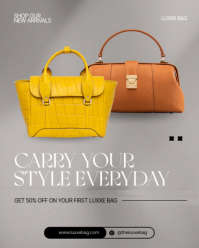Grey Luxury Handbag Promotion Instagram Portrait Template - Page 2