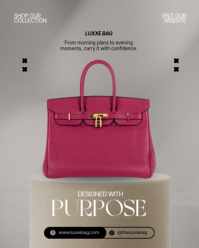 Grey Luxury Handbag Promotion Instagram Portrait Template - Page 3