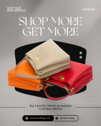 Grey Luxury Handbag Promotion Instagram Portrait Template - Page 4