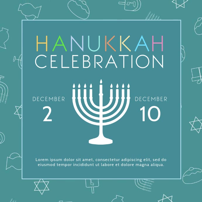 Modern Hanukkah Square Video Ad Kwadrat (1:1) template