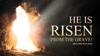 Modern He is Risen Easter Design Template Ecrã digital (16:9)