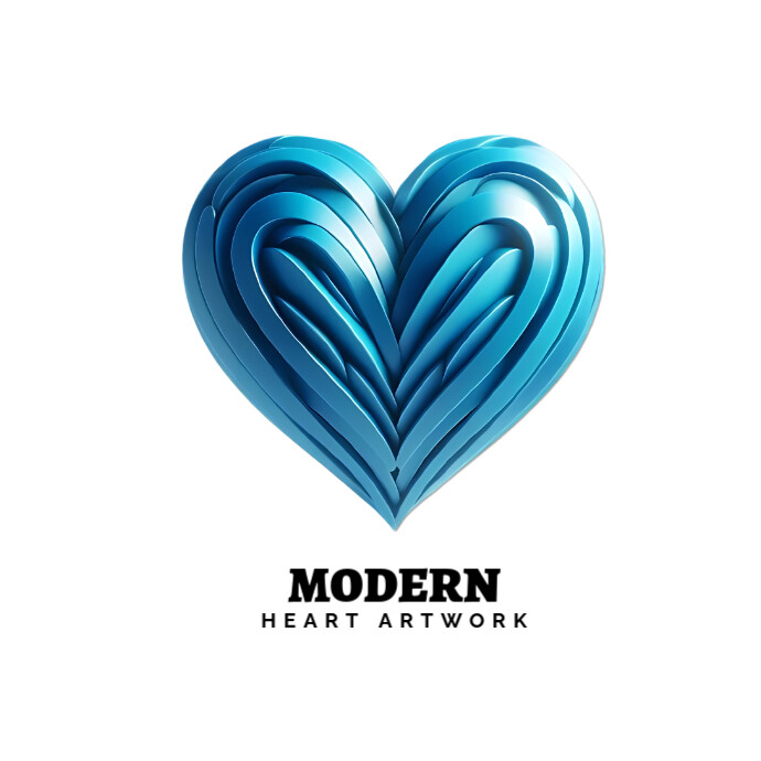 Modern heart 3d art logo Logótipo template