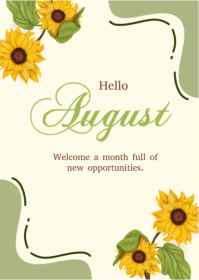 Yellow August Welcome A6 Template
