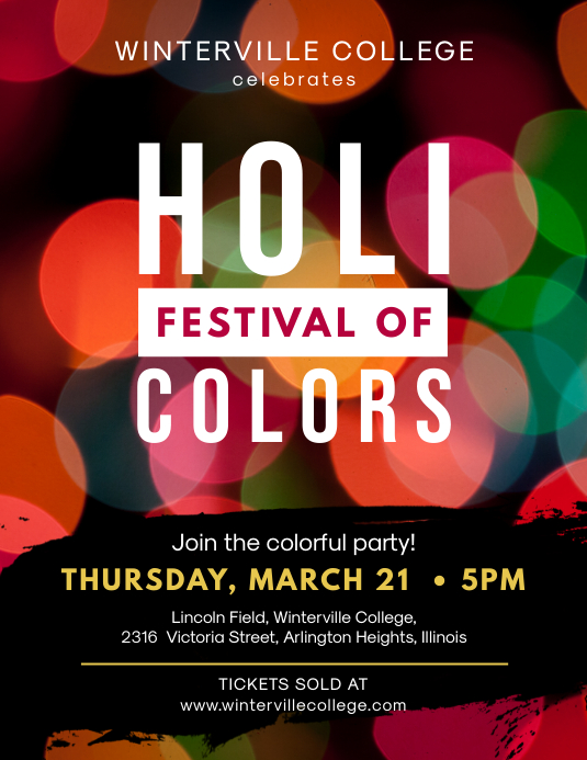 Modern Holi Event Flyer Template Postermywall