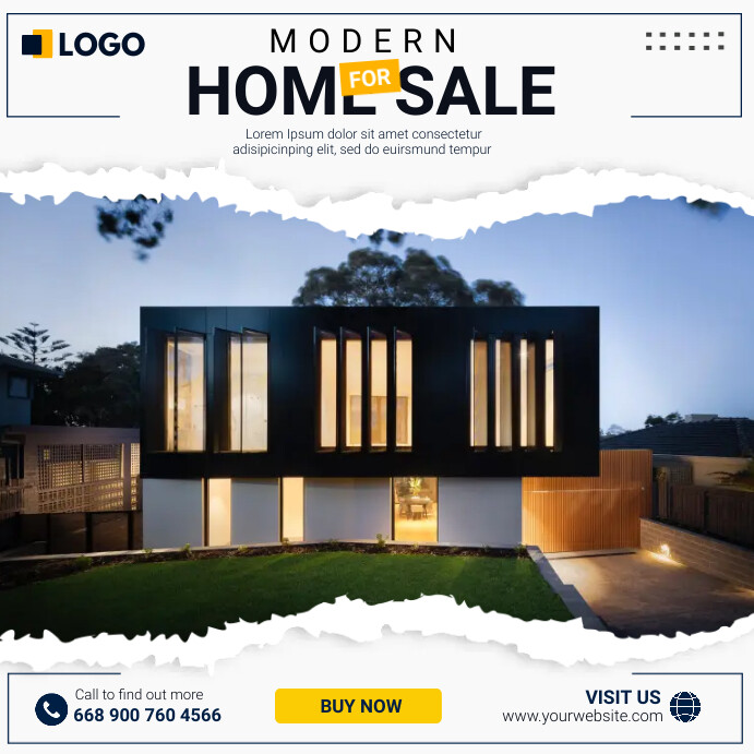 modern home for sale Instagram Post template