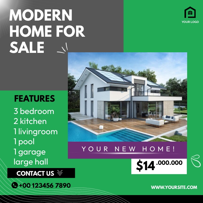 Modern home for sale Template | PosterMyWall