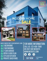 Modern Home For Sale Flyer Volante (Carta US) template