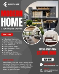 modern home for sale poster Instagram Portrait template