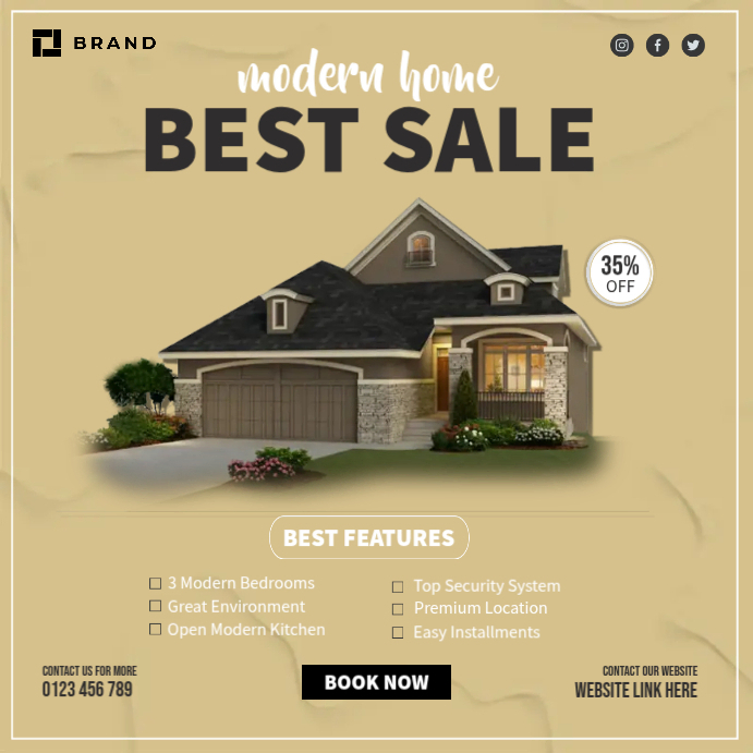 Modern Home Instagram Ads Template | PosterMyWall