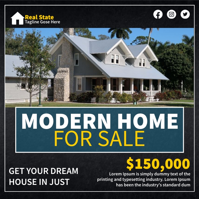 Modern Home Sale Instagram Post template