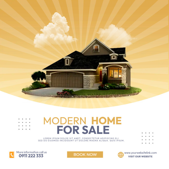 Homw Template Design Modern Home Template | PosterMyWall