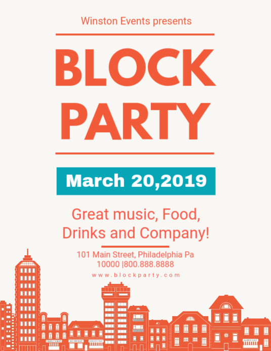 Modern House Block Party Flyer Template PosterMyWall