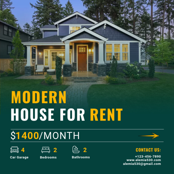 Plantilla de Modern House For Rent | PosterMyWall