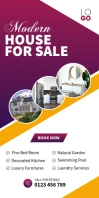 Modern House For Sale Ads Roll-up-Banner 3 x 6 Zoll template