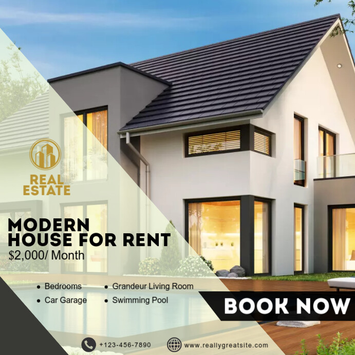 MODERN HOUSE RENT AD Template PosterMyWall MODERN HOUSE RENT AD Template PosterMyWall