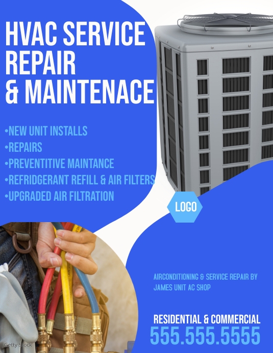 Copy of Modern HVAC Repair Technician Flyers PosterMyWall