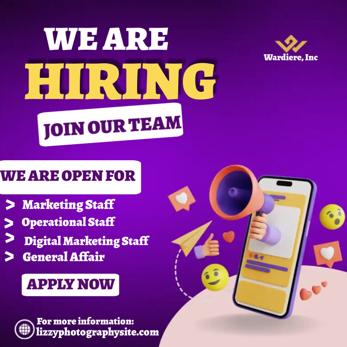 Modern illustration We’re Hiring poster template
