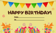 modern illustrative birthday gift tag Тег template