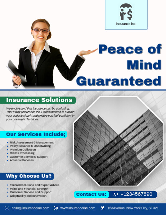 Modern Insurance Services Flyer Template | PosterMyWall
