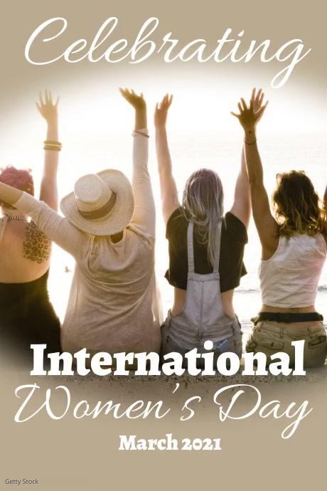 Modern International Women’s Day Slide Post Poster template