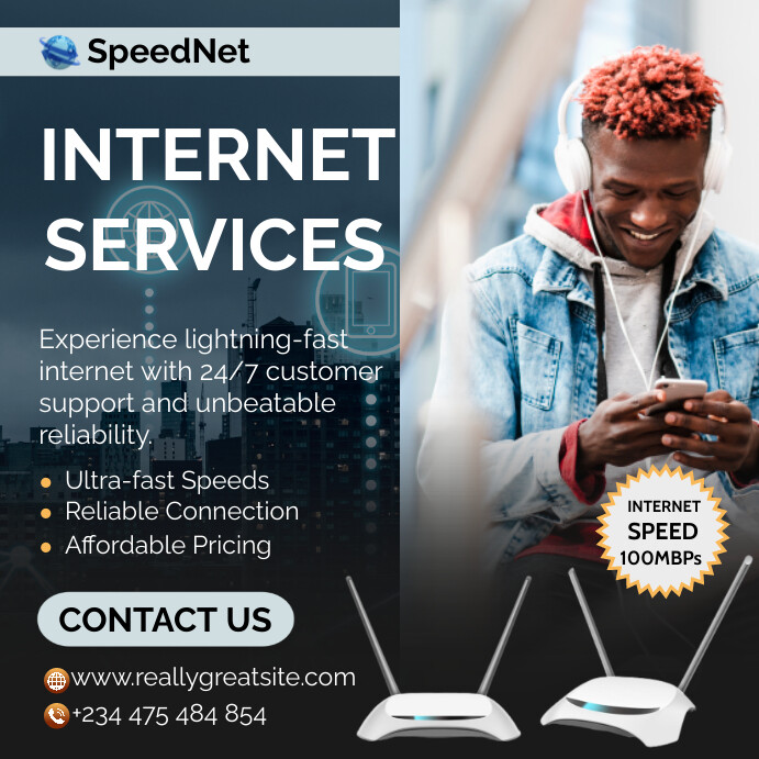 Modern Internet Services Square (1:1) template